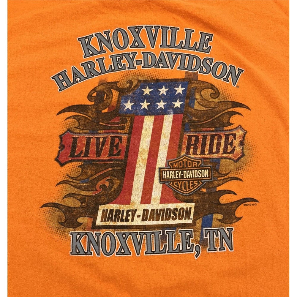 Harley Davidson Shirt Men XL Tee Shirt Motorcycle Live 1 Ride Knoxville TN Biker